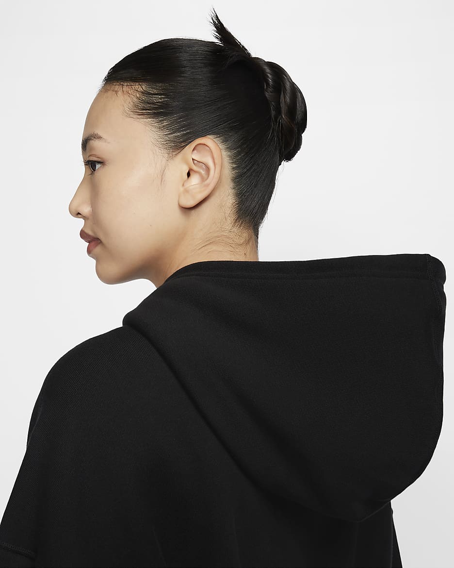 Nike Sportswear Women's Oversized Cropped French Terry Pullover Hoodie.  Nike JP